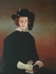 Frau im Reitkostüm